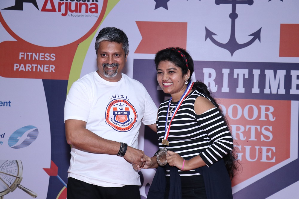 Runner- Up Table Tennis Female  Priti V Sawant from Indian Register of Shipping